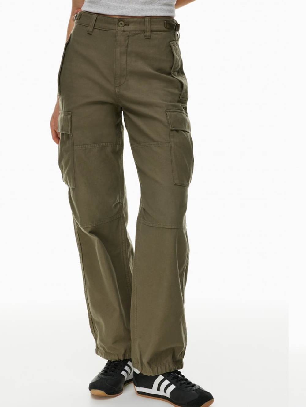 TNA Olive Green Wide-Leg Cargo Pants